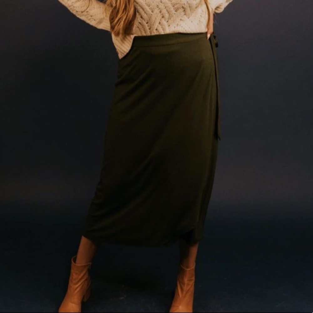 Hunter-green Wrap Skirt from Roolee • Size Small